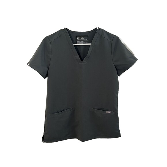 FIGS Grey Technical Collection Scrub Top Size Extra Small XS 2 Pocket - Picture 1 of 6